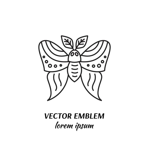 Icona Lineare Vector Owl Falena — Vettoriale Stock