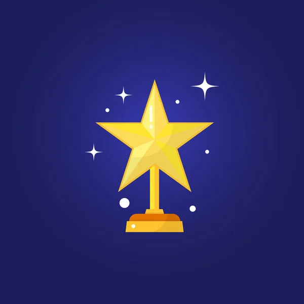 Estrela Troféu Dourado Vetor Ilustração Vetor Prêmio Primeiro Lugar Isolado —  Vetores de Stock