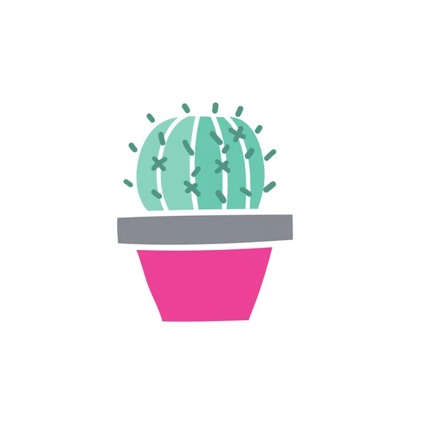 Illustration Vectorielle Cactus Isolée Sur Blanc Parfaite Pour Les Cartes — Image vectorielle