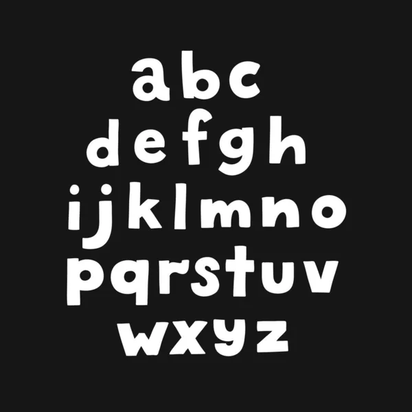 Alphabet Vectoriel Dessiné Main Pour Enfants Noir Lettres Drôles — Image vectorielle