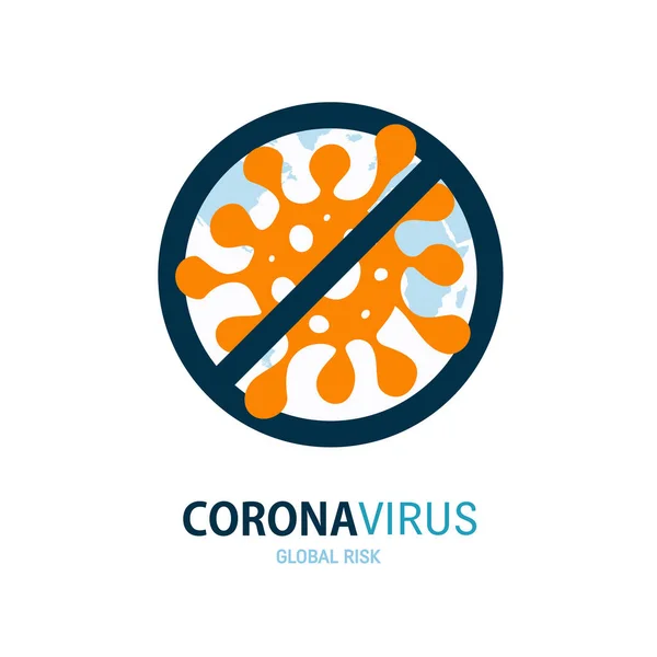 Sinal Coronavírus Vector Stop Perigo Coronavírus Doença Risco Para Saúde — Vetor de Stock