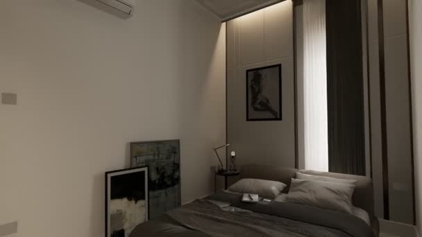 现代居室室内设计家具 3D渲染视频 — 图库视频影像