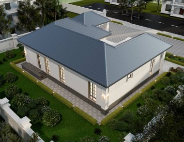 Bahçe düzenleme ile Lüks Modern Ev Dış Görünümü