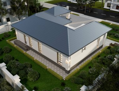 Bahçe düzenleme ile Lüks Modern Ev Dış Görünümü