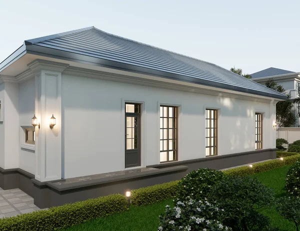 Bahçe düzenleme ile Lüks Modern Ev Dış Görünümü