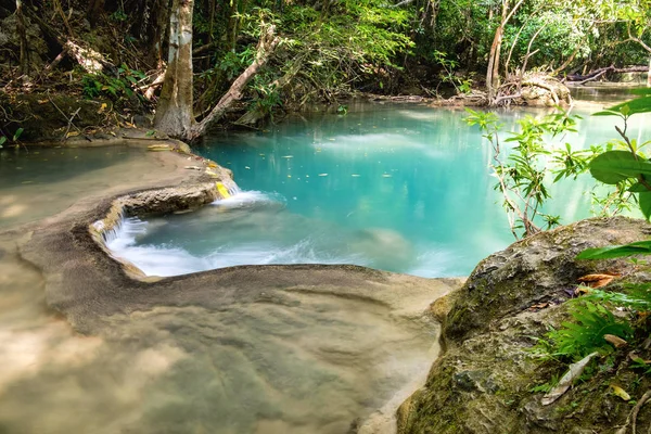 Waterfall tropical rain forest scenic natural at huai mae khamin national park,kanchanaburi,thailand