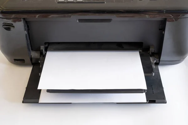 Papel Branco Toner Impressora Preta Cores — Fotografia de Stock