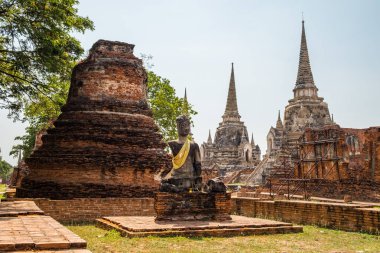 Tapınak antik beyaz pagoda yer ibadet ünlü ayutthaya, Tayland