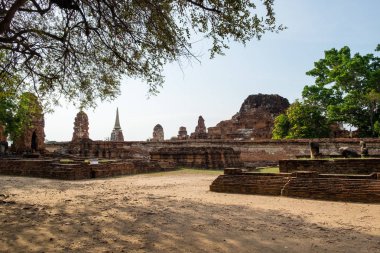 Antik Tapınağı pagoda Wat Phra Mahathat, ayutthaya, Tayland çok değerli kalıntıları