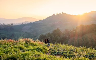 Mon cham, Mon reçel, chiang mai günbatımında Hill'de peyzaj