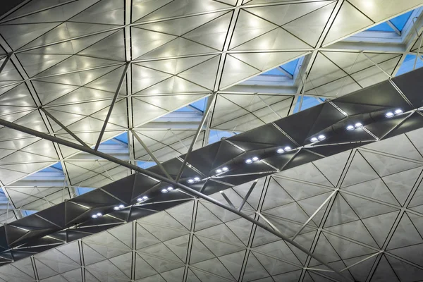 Architettura Edificio Moderno Con Illuminazione Metallica Aeroporto — Foto Stock