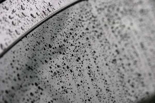 Zbliżenie Krople Deszczu Szybie Porze Deszczowej — Zdjęcie stockowe