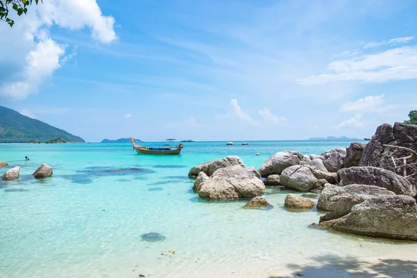 Андаманский Пляж Белым Песком Острове Липе — стоковое фото