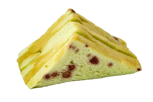 Verschimmelte Sandwich Nahrung Giftig Isoliert Auf Dem Hintergrund — Stockfoto