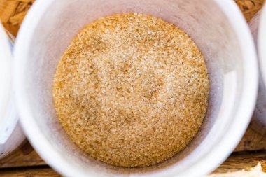 Toz şeker konteyner küre, üstten görünüm