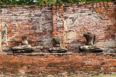 Tapınak Buda heykeli pagoda antik ayutthaya, Tayland çok değerli kalıntıları