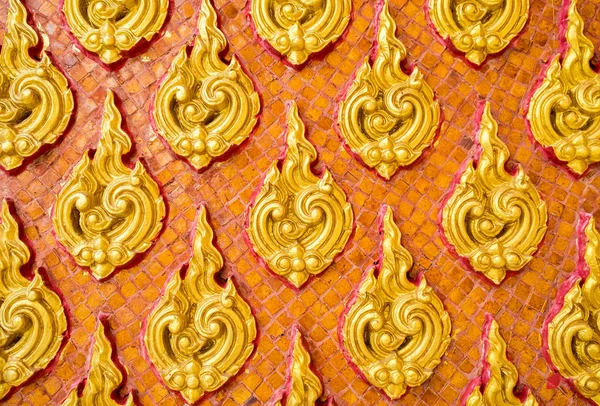Patrón Fuego Oro Tailandés Tradicional Decorar Templo Pared — Foto de Stock