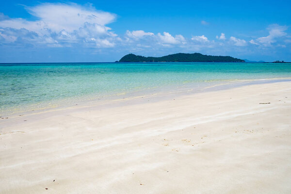 Sea beach colorful white sand smooth silvan at lipe island