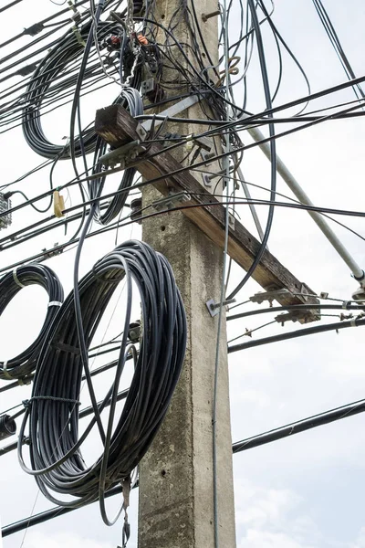 Mortar pole electricity power — Stock Photo, Image