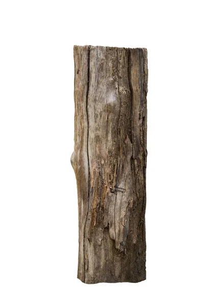 棕色木材立场在白色背景 — 图库照片