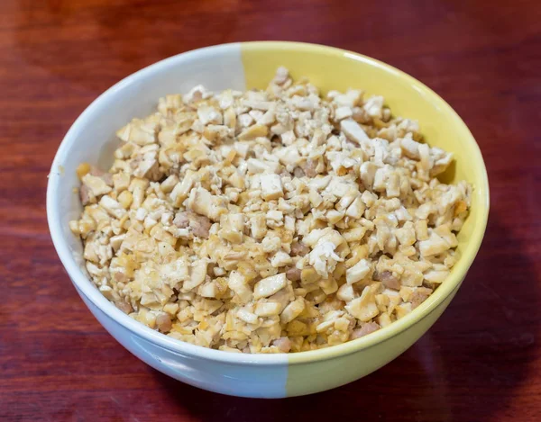 Tofu sliced with pork chops puff in bowl — Stock Photo, Image