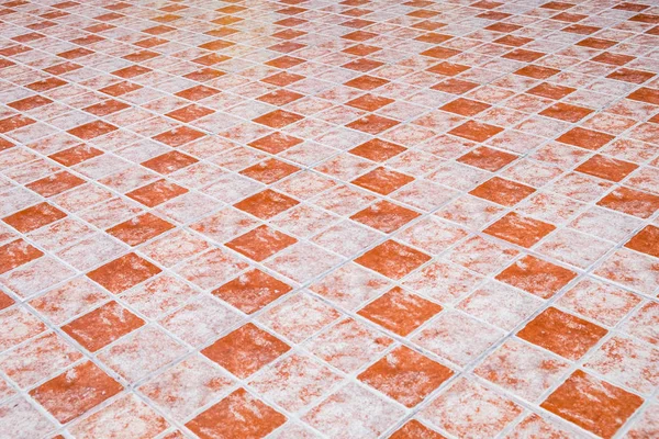 Floor table orange ceramic tiled flat — Stock Photo, Image