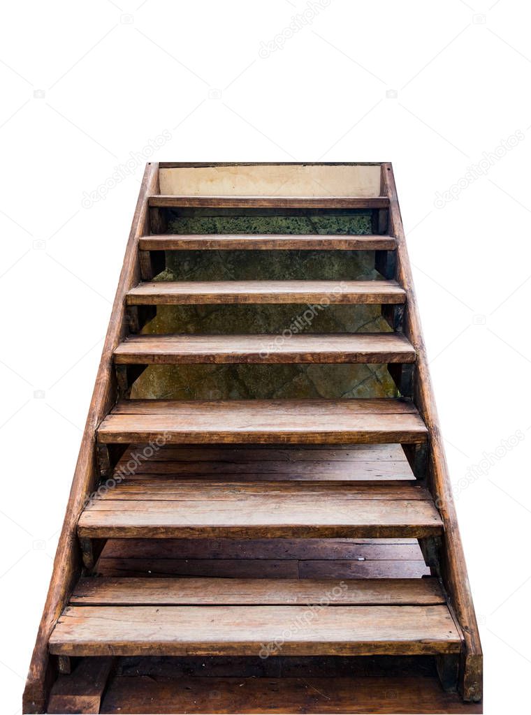 Staircase wooden to top success