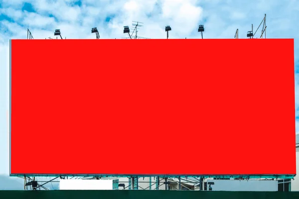 Large red billboard advertise