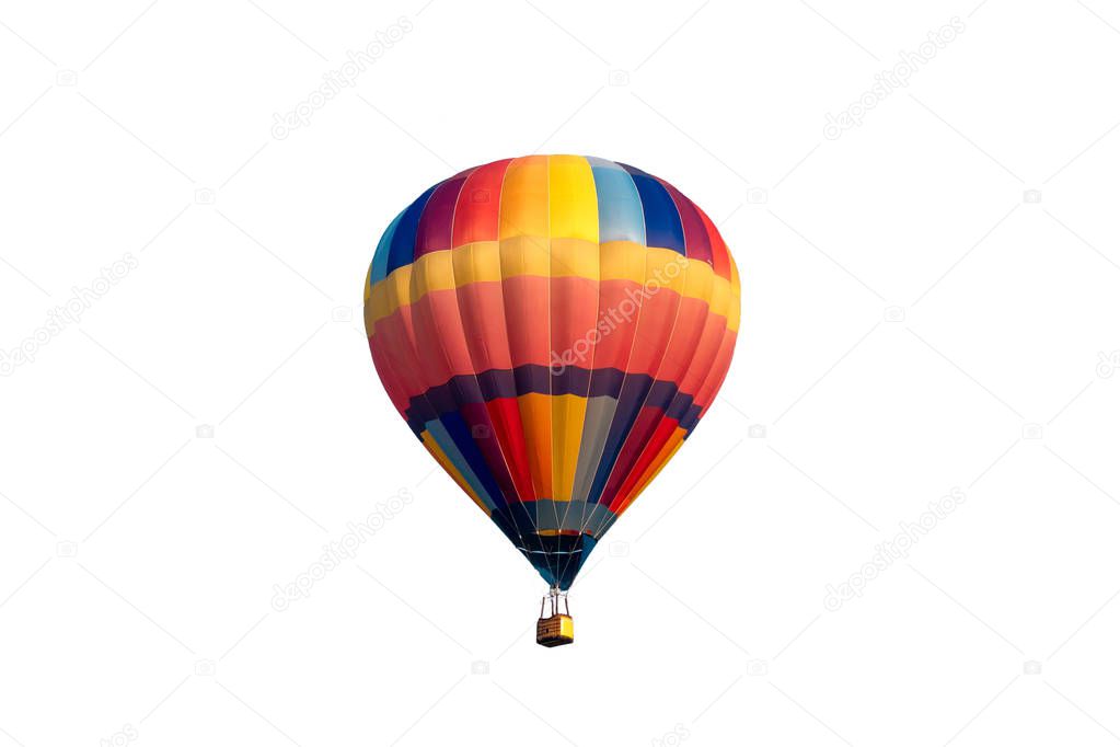 Colorful hot air balloon flying