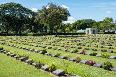 Kanchanaburi, Tayland - Eyl 27 2017 : Tarihi site mezarlık gr