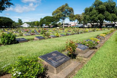 Kanchanaburi, Tayland - Eyl 27 2017 : Tarihi site mezarlık gr