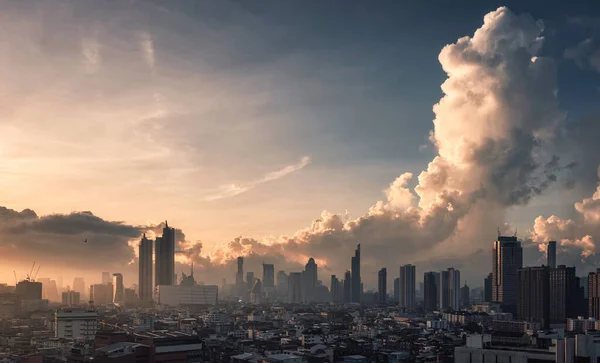 Sunrise Bangkok City High Buildings Business District Dramatic Sky Thailand — Stock Photo, Image