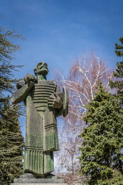 Cetinjen Dvorski 广场上的黑山 Crnojevic 英雄雕像 — 图库照片