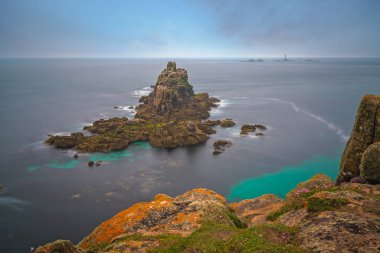 Lands End - en batı noktası bir popüler turistik, Penwith olan İngiltere'nin peyzaj