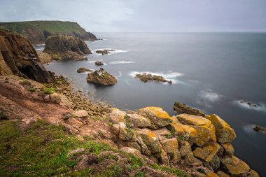 Lands End - en batı noktası bir popüler turistik, Penwith olan İngiltere'nin peyzaj