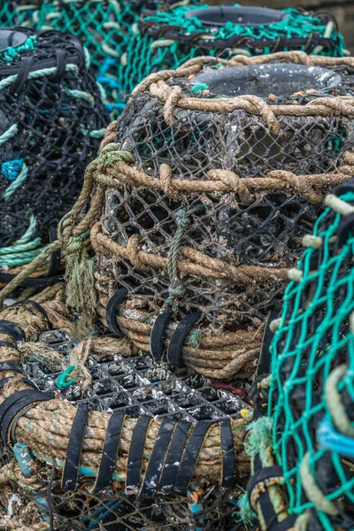Cangrejo Langostas Con Equipo Pesca Puerto Penzance Cornwall Inglaterra —  Fotos de Stock