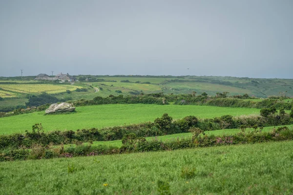 Peyzaj alanların yeşil kırsal Cornish hillside, Cornwall, İngiltere, Birleşik Krallık