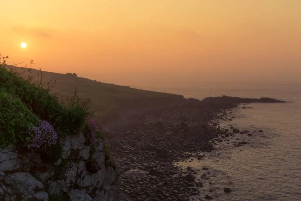 Sunset Cornish Coast Ives Cornwall England — Stock Photo, Image