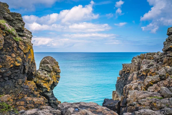 Grandes Formations Rocheuses Sur Côte Cornique Ives Cornouailles Angleterre — Photo