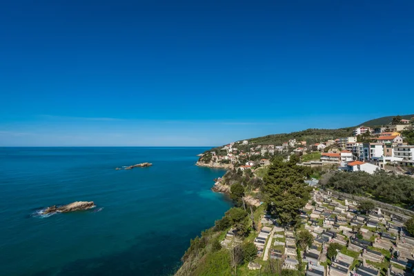 Ulcinj Montenegro Abril 2018 Vista Mar Desde Las Murallas Del —  Fotos de Stock