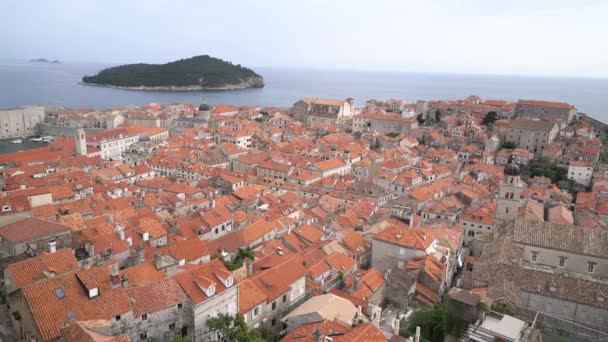 Ciudad Vieja Dubrovnik Lista Unesco Patrimonio Humanidad Como Desde Arriba — Vídeo de stock