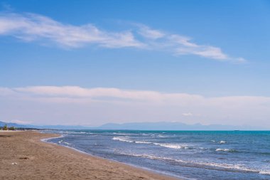 Velika Plaza yanında Ulcinj, Karadağ denilen geniş ve uzun kumlu plaj