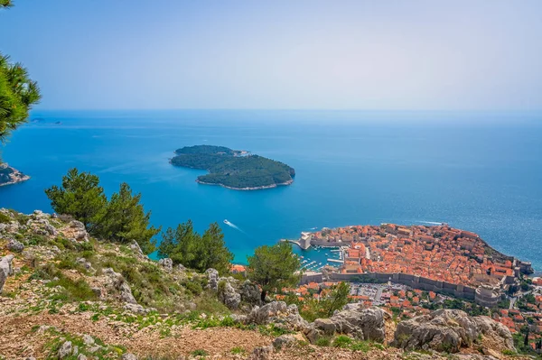 Ciudad Vieja Dubrovnik Lista Unesco Patrimonio Humanidad Como Desde Arriba — Foto de Stock