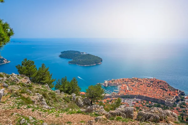 Ciudad Vieja Dubrovnik Lista Unesco Patrimonio Humanidad Como Desde Arriba — Foto de Stock