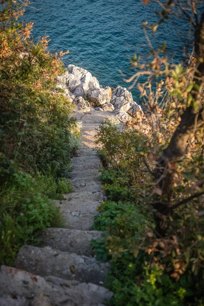 Rocky Trapporna Ner Till Den Kroatiska Kusten Dubrovnik Kroatien — Stockfoto