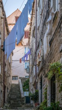 Dubrovnik, Hırvatistan Eski kentte bir clothesline üzerinde kurutma Çamaşırhane