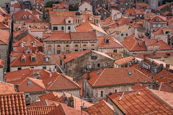 Primer Plano Los Tejados Casas Antiguas Dubrovnik Vistas Desde Las — Foto de Stock