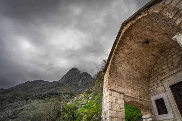 Arched Entrance Chapel Our Lady Salvation Hillside Kotor Montenegro — Stock Photo, Image