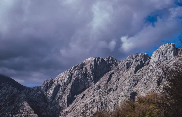 Lenyűgöző Hegyi Táj Kotori Öbölben Mint Látott Ból Város Perast — Stock Fotó