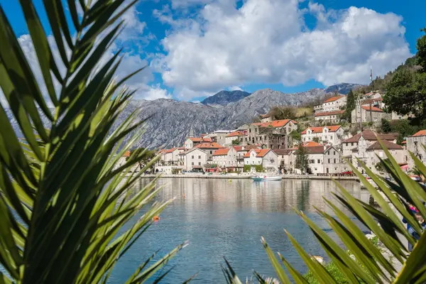 Perast Μαυροβούνιο Απρίλιο Του 2018 Θέα Από Την Όμορφη Πόλη — Φωτογραφία Αρχείου